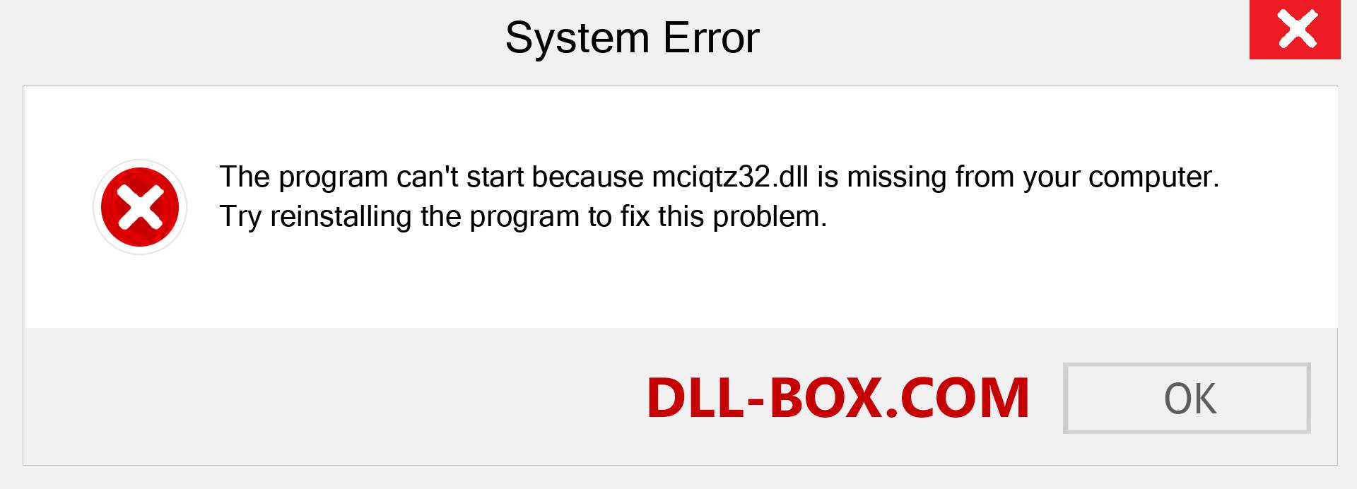  mciqtz32.dll file is missing?. Download for Windows 7, 8, 10 - Fix  mciqtz32 dll Missing Error on Windows, photos, images